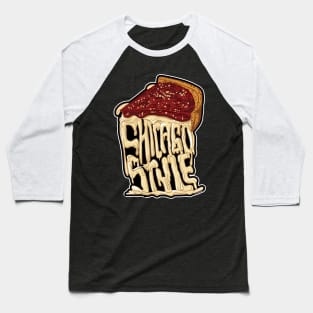 Chicago Style Deep Dish Pizza Baseball T-Shirt